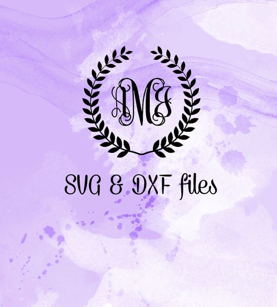 Download Laurel Wreath Circle Monogram Frame SVG Dxf files Cuttable