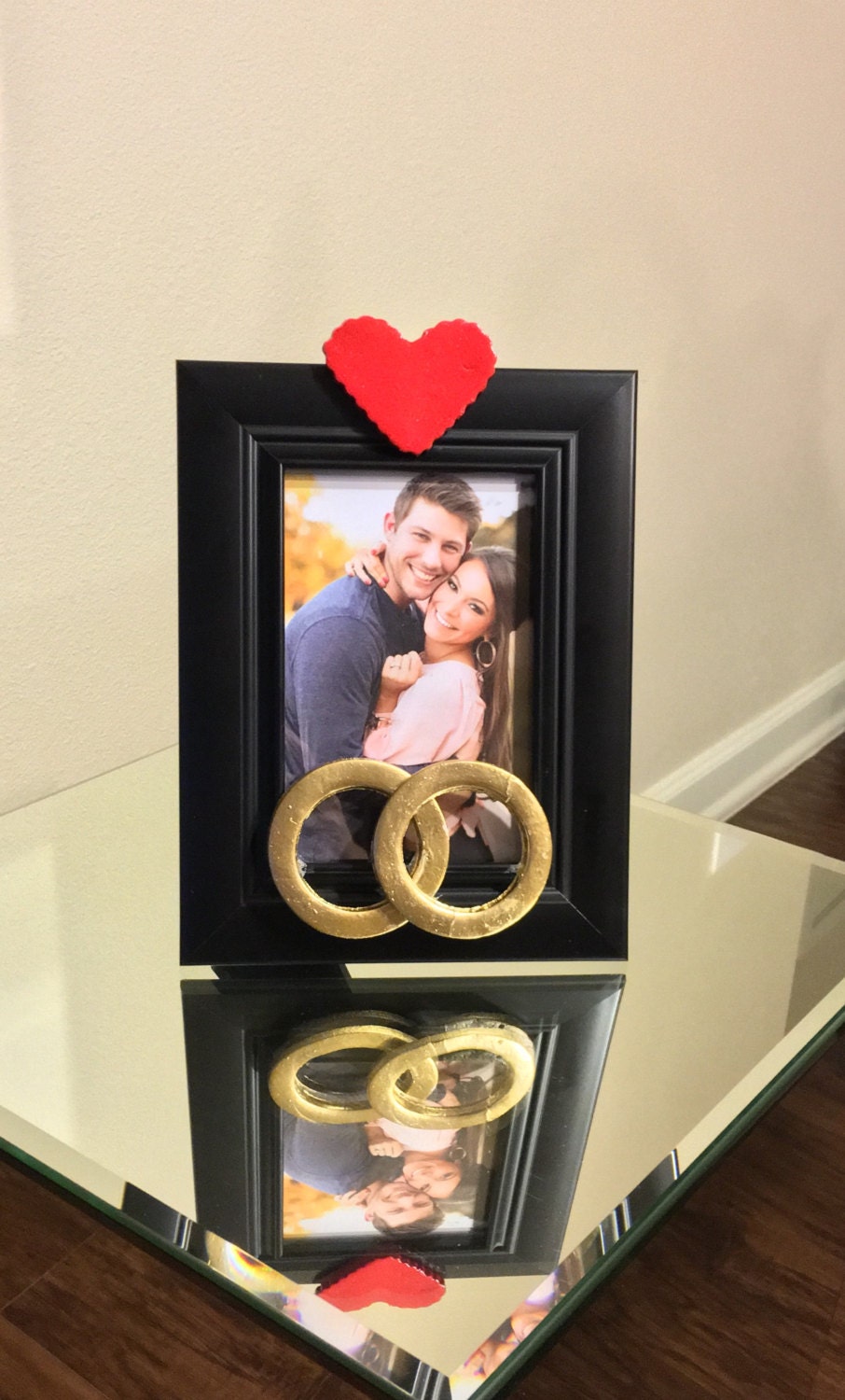 Gold Engagement Wedding Ring 4 x6 Photo Frame by