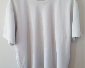 Short Sleeve Sweatshirt- White Metallic