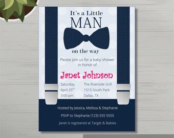 Printable Baby Boy Shower Invitation Template in MS Word + Thank You Card , Boy Shower Card. Printed invitations. DIY Instant Download