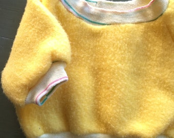 Fuzzy yellow baby sweater - vintage 50s - 0-3 months