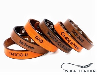 PERSONALIZED LEATHER BRACELET // Personalised Leather Bracelet // Leather Cuff // Own words // Customised bracelet // Customized bracelet