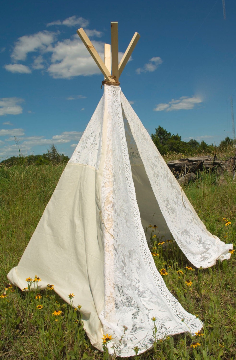 Lace Teepee Bohemian Shabby Chic Nursery Decor Vintage