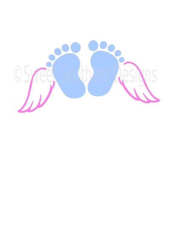 Download Baby feet with wings SVG instant download design for cricut or