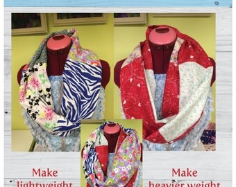 Infinity Scarf, Easy sewing, Infinity Scarf, sewing patten, PDF pattern, extra easy pattern, scarf pattern, DIY scarf