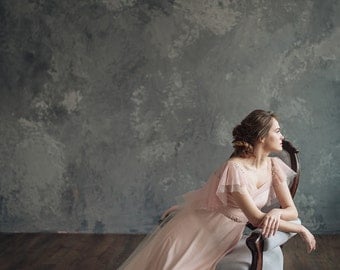 Blush pink wedding dress - Mirtselia || Pink wedding dress || Pink wedding gown