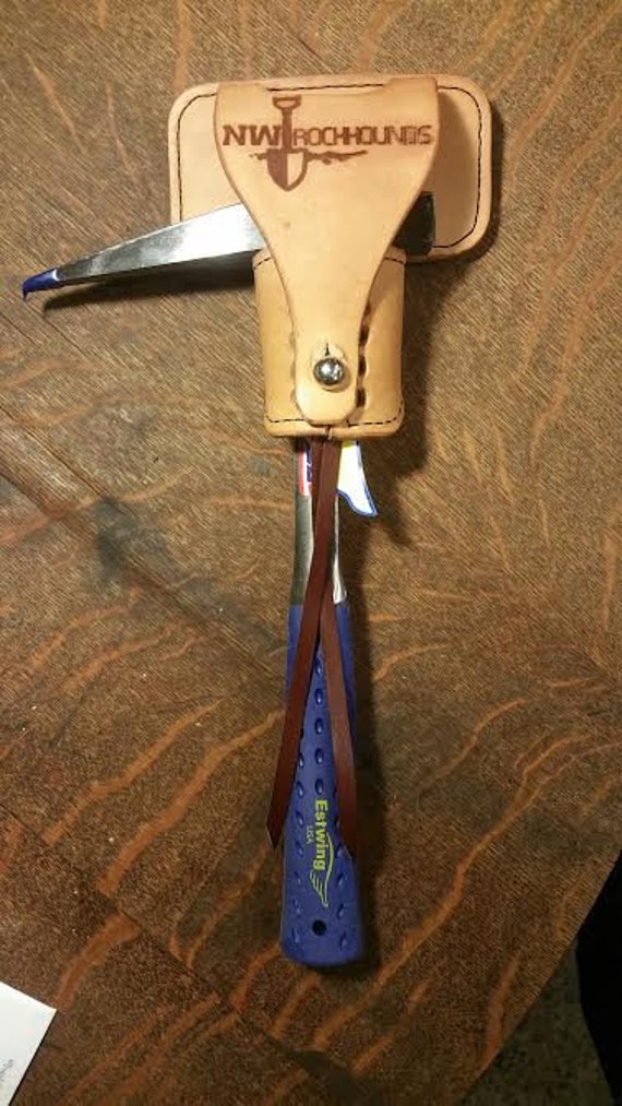 NW Rockhounds handmade leather hammer holster