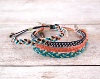 Wax Cord Braided Bracelet, Braided Anklet, Flat Braid, Surfer Bracelet or Anklet, Waterproof Waxed Cord Boho Anklet, Stacking Bracelets