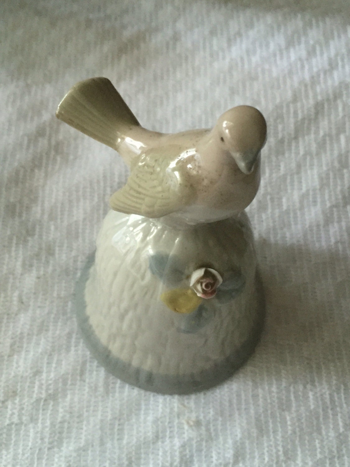 porcelain bell bird dinner bell vintage bell