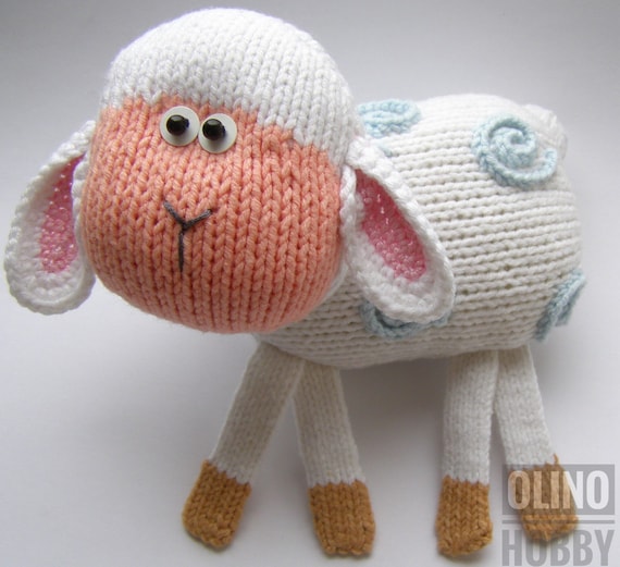 LAMB Knitting Pattern PDF - Knitted lamb pattern Animal toy pattern . Knitting tutorial - How to knit cute toy Lamb