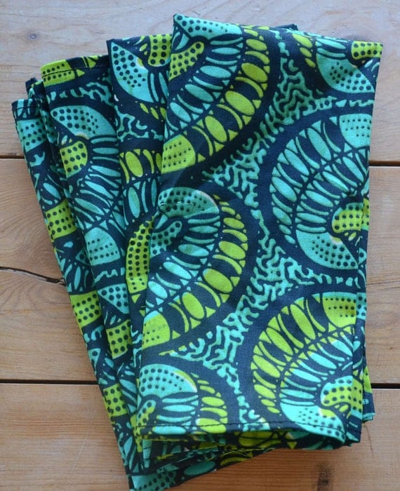 Cloth Dinner Napkins African Print Set of 6