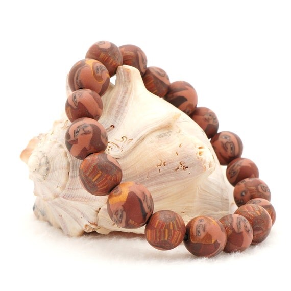 Polymer Clay Bracelet with Clay Faces by CreationsByJDB on Etsy