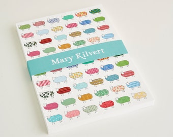 Large Flock of Colourful Sheep Pattern Notebook