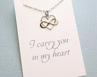 Miscarriage Necklace | Infinity Heart Necklace, Miscarriage Quote, Sympathy Gift, Condolence, Infant Loss Jewelry, Loss of a Child | R01