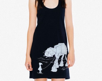 My Star Wars AT-AT Pet - American Apparel Racerback Tank Mini Dress , Geek Dress ( Star Wars Dress )