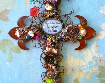 Gift for Couple, Wedding Cross, Personalized Wedding, Rustic Wedding, Wedding Couple Gift, Religious Wedding Gift, Christian Wedding Gift