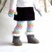 Chevron Stripe Thigh High Socks and Matching Mittens, Handmade to fit 18 inch dolls like American Girl