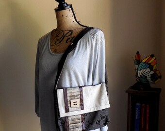 Purse...Shoulder Bag...Handbag...Unique Purse...COCO RUFFLE...Wooden Button and Dupioni silk ruffle
