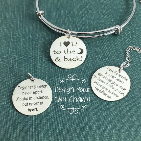 Personalized Jewelry Engraved Charms Sterling Silver Charms