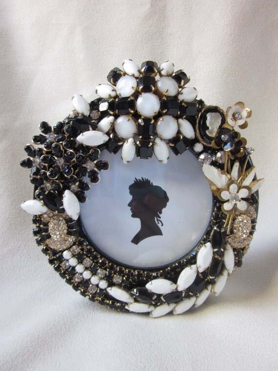 Vintage Rhinestone Jewelry Picture Frame by dJonVintageDesign