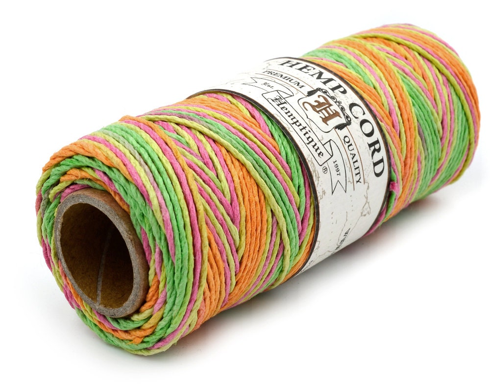Hemptique Hemp Cord 1mm 20lb Hemp Twine Neon by HempBeadery