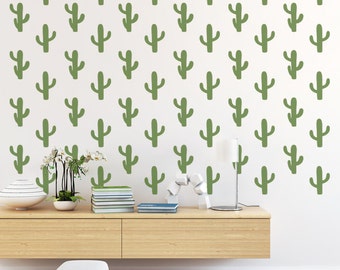 Cactus Wall Art cactus wall decal | etsy Cactus Wall Art cactus wall decal | etsy