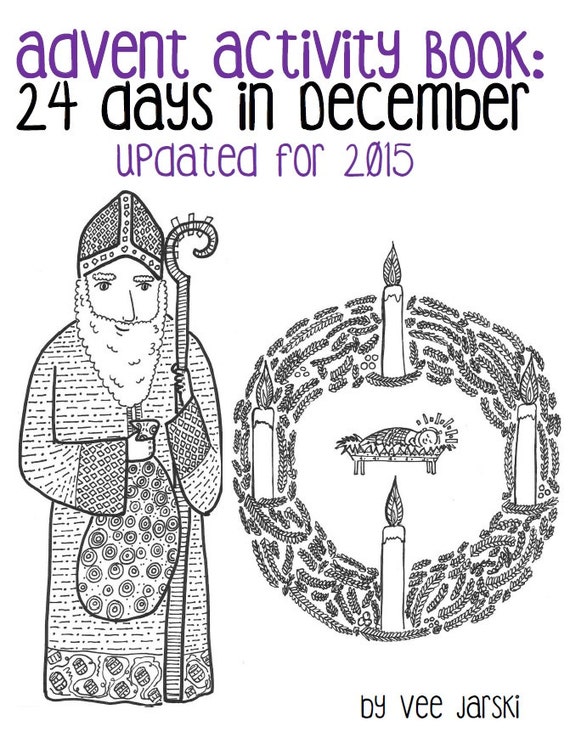 Items similar to Advent 2015: Coloring Pages and Activity Book