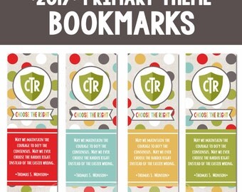2017 LDS Primary Bookmarks-Choose the Right-Sharing Time-Primary DIY-Instant Download Printables