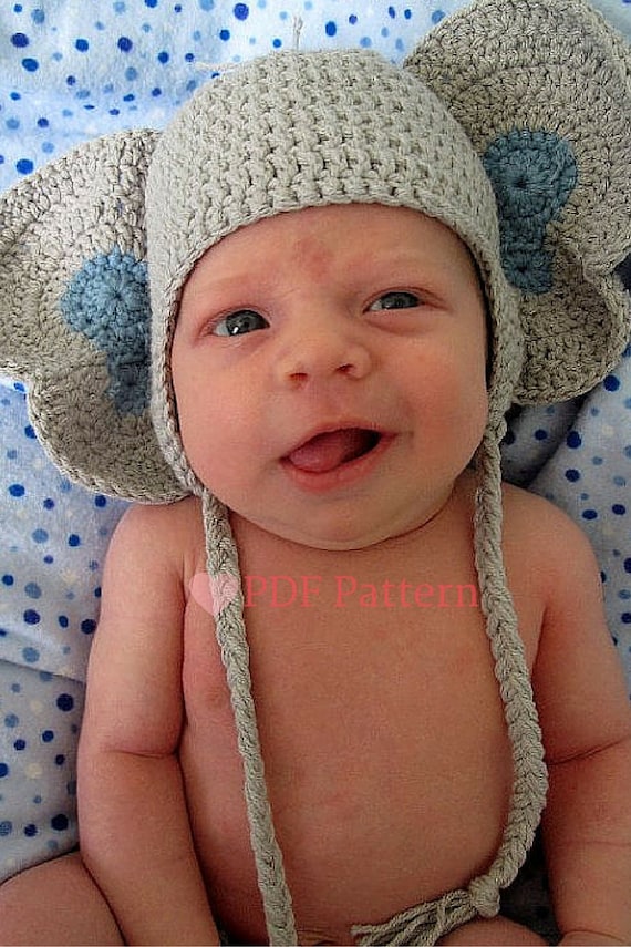 pattern hat crochet ears newborn with Baby Newborn Crochet Beanie, Hat, Hat Hat, Elephant Elephant Pattern,