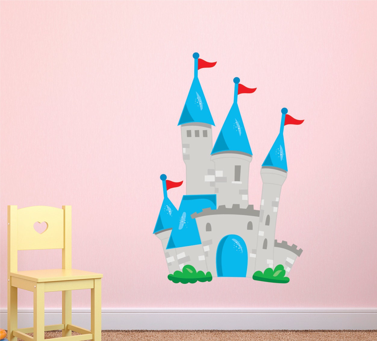 Princess Castle Wall Decal Reusable Fabric Castle Wall Decal