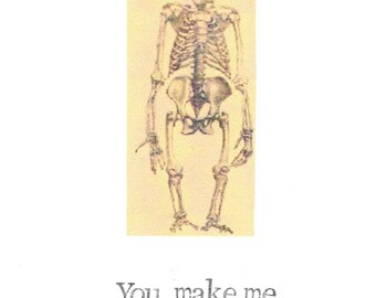 Head Over Heels Card Funny Skull Skeleton Anatomy Weird