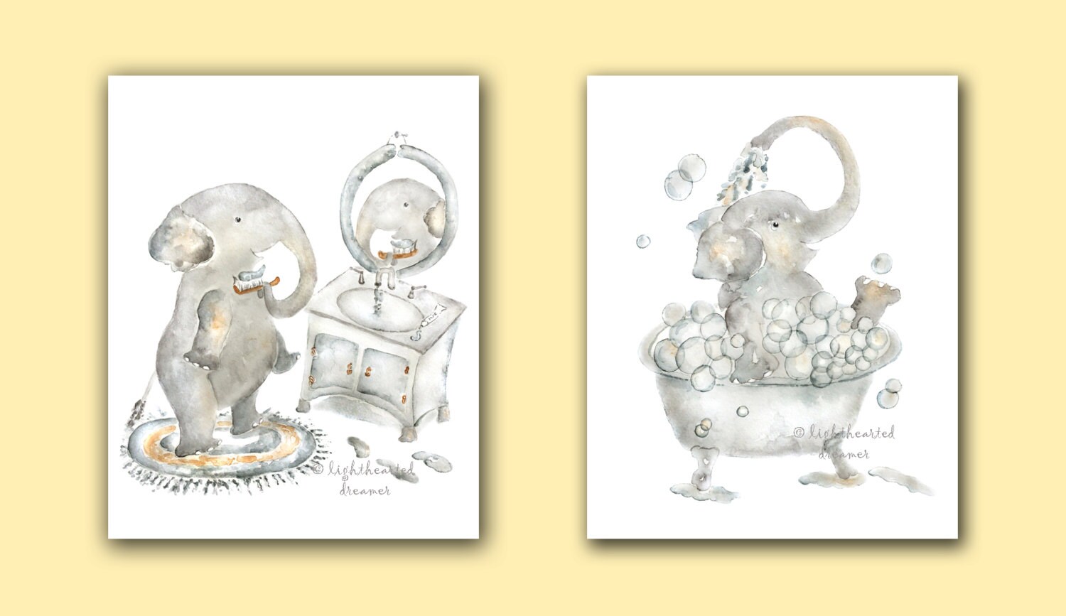 Elephant Bathroom Print set Elephant Prints Kids Bathroom Elephant Bathroom Print set Elephant Prints Kids Bathroom