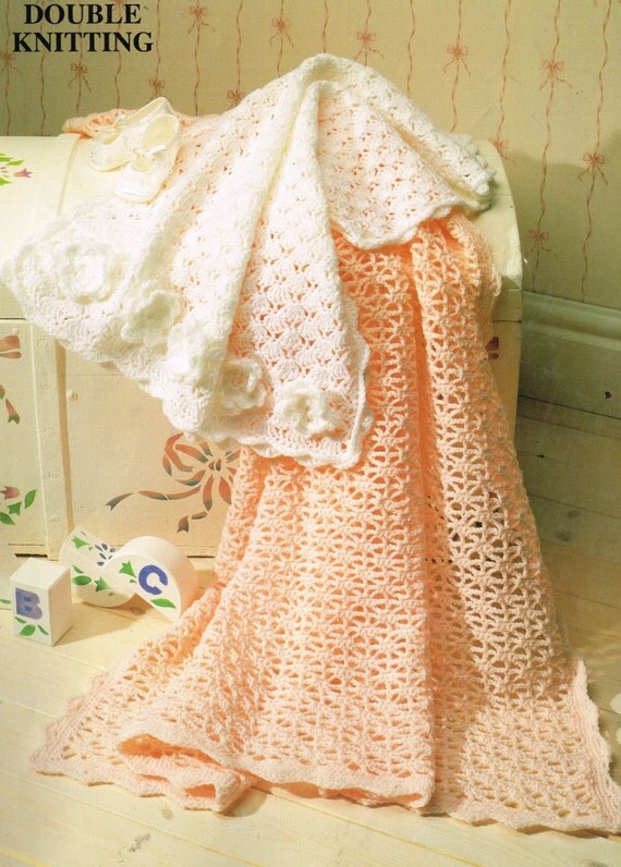 vintage crochet pattern lace royal baby afghan blanket bundle