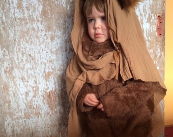 EWOK Halloween Kids Costume for Boys or Girls, Toddler Costume, Childrens Costume, hood, suit headscarf Star Wars forest eewok
