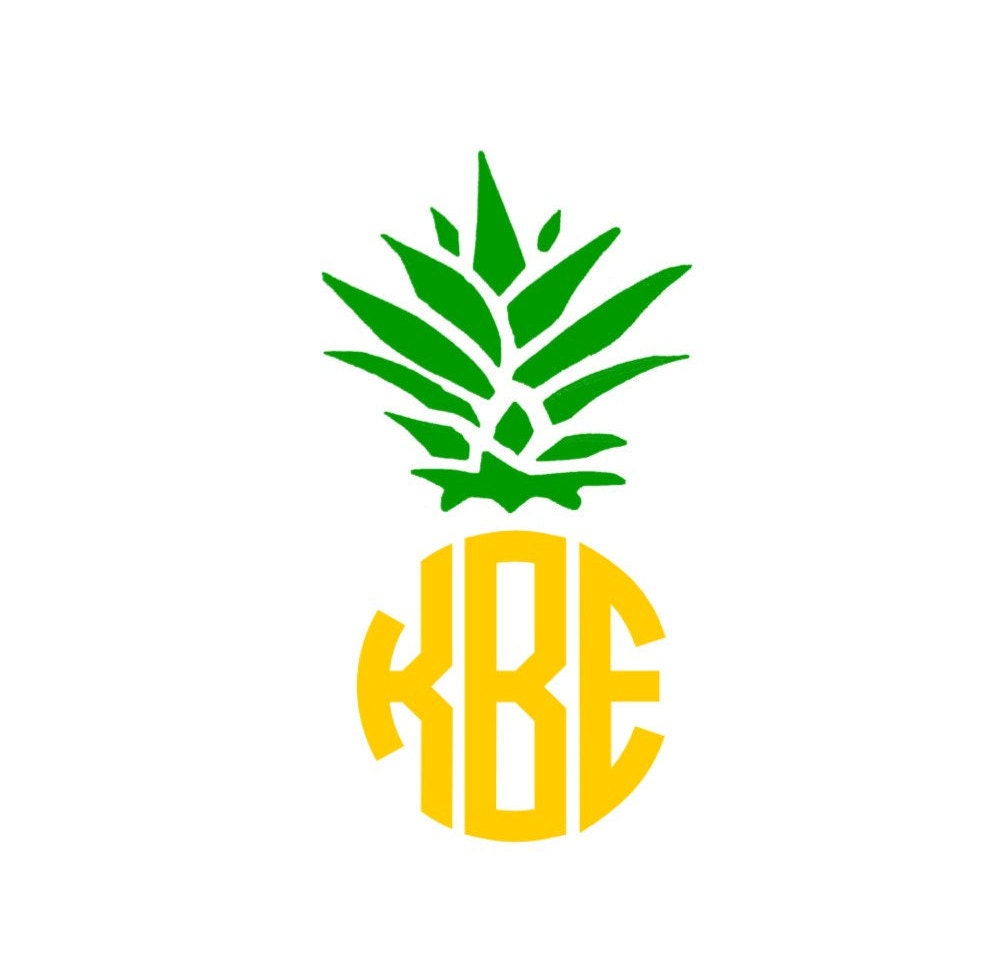 Pineapple Monogram Decal For Yeti Tumbler Corkcicle Canteen