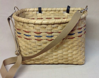 Bicycle Basket, Tote Basket, Hand Woven, Adjustable Shoulder Strap