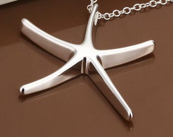 New Gorgeous Brass Starfish Silver 32 MM x 32 MM - Lead and Nickle Free (1) (SSC010)