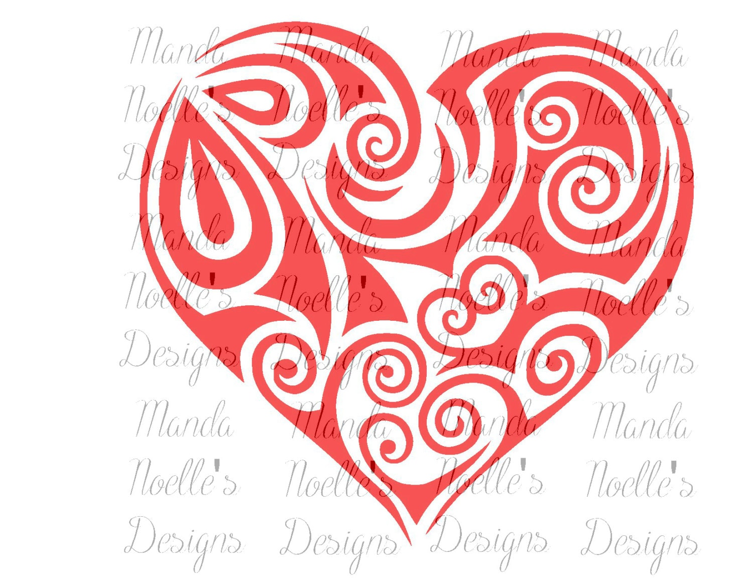 Download Swirl Valentine's Heart SVG Silhouette or Cricut Download
