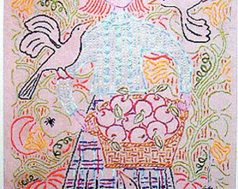 L'Automne : Birds of a Feather BOAF counted cross stitch patterns hand embroidery Autumn Fall harvest pumpkins leaves BOAF