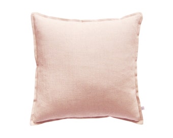 Dusty rose decorative cushion cover, Light dusty pink linen pillow cover, Linen throw pillow cover, Linen accent pillow cover, Sofa pillow