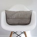 Karnataka lumbar pillow cover hand printed in metallic silver on taupe organic French hemp