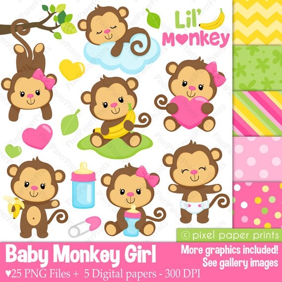 free baby girl monkey clip art - photo #47