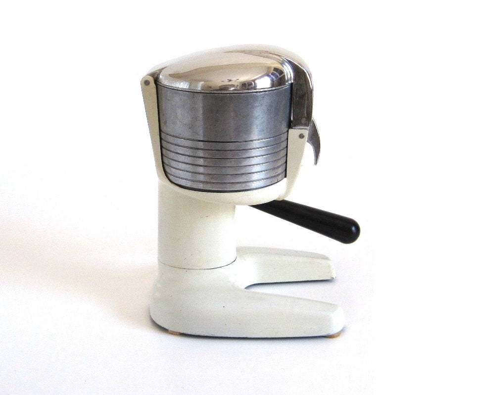 Juice King Juicer Metal Citrus Hand Press Chrome White JK50