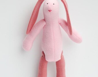 Stuffed rabbit bunny toy cute soft two colors pink hare softie plush bunny doll rabbit toy gift for baby shower and nursery decor