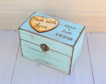 Rustic Recipe Boxes - Recipe Storage - Wood Recipe Box - Farmhouse Style Chic - Recipes Organizer - Fixer Upper Style - Rustic Home Decor