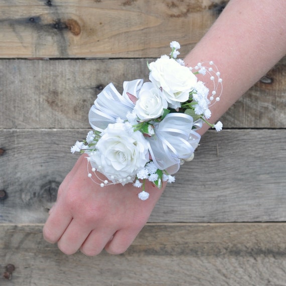 Rose Corsage for Prom or a Wedding made with White Sweetheart