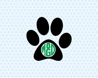 Download Paw Monogram SVG , instant download Cutting In Silhouette ...