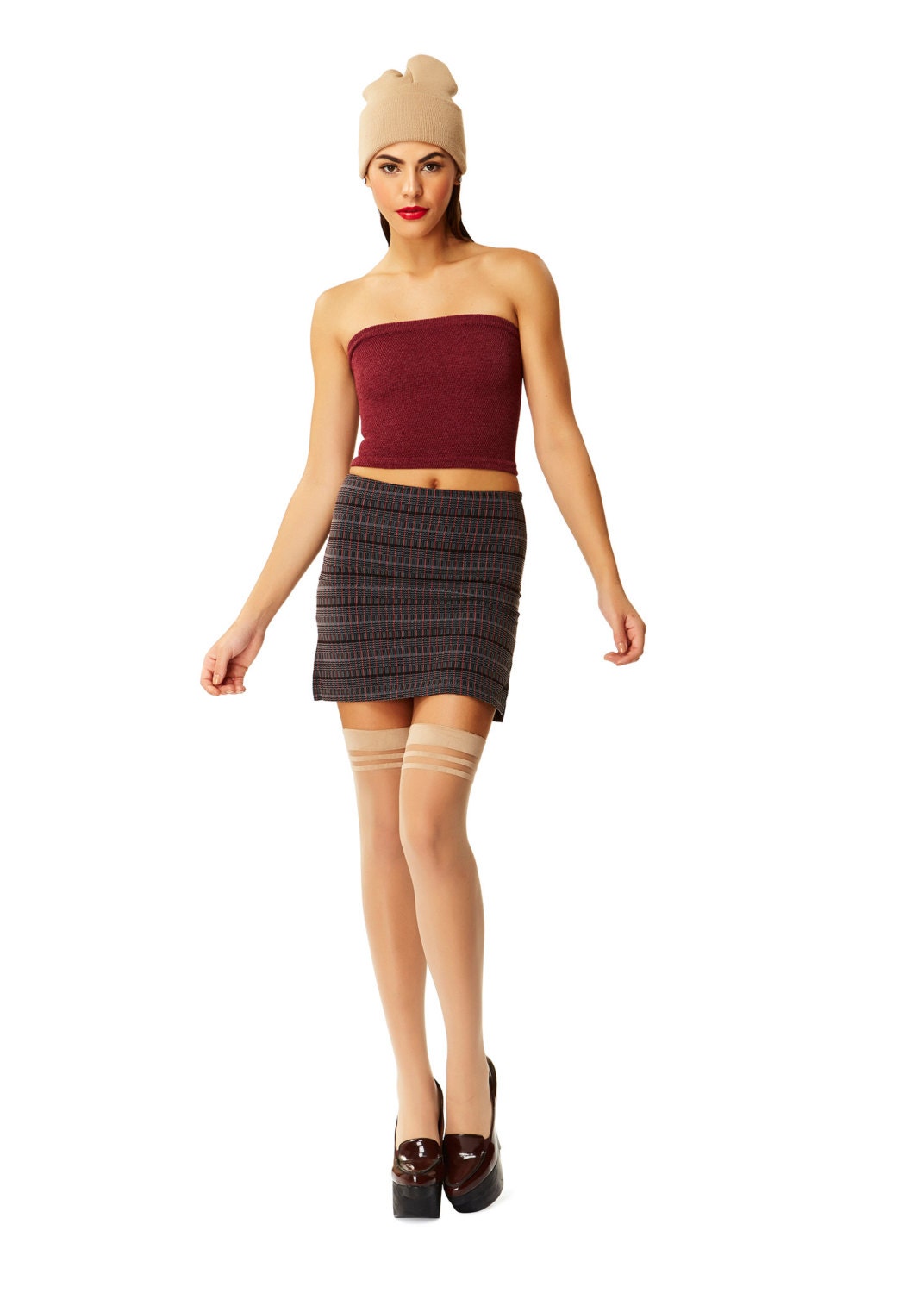 Fine Wine Burgundy Tube Top X American Deadstock Basics