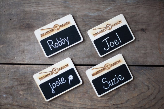 6 custom name tags chalkboard name tags by charliechalkdesigns