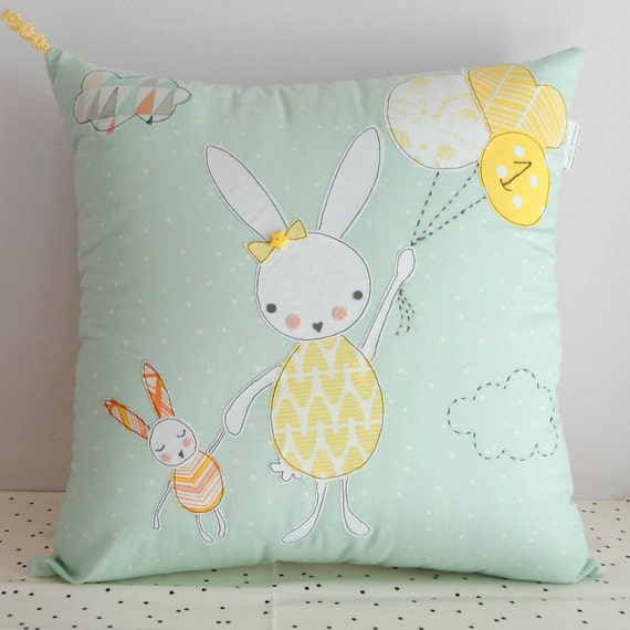 Custom Bunny pillow cover nursery decor decorative pillow